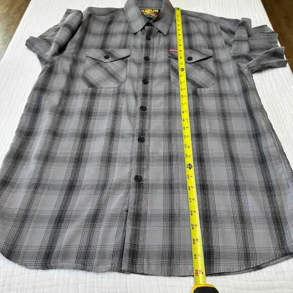 Dixxon Mens The Limiter Plaid Button Up Shirt Size Large Short Sleeve Bamboo - Picture 6 of 9